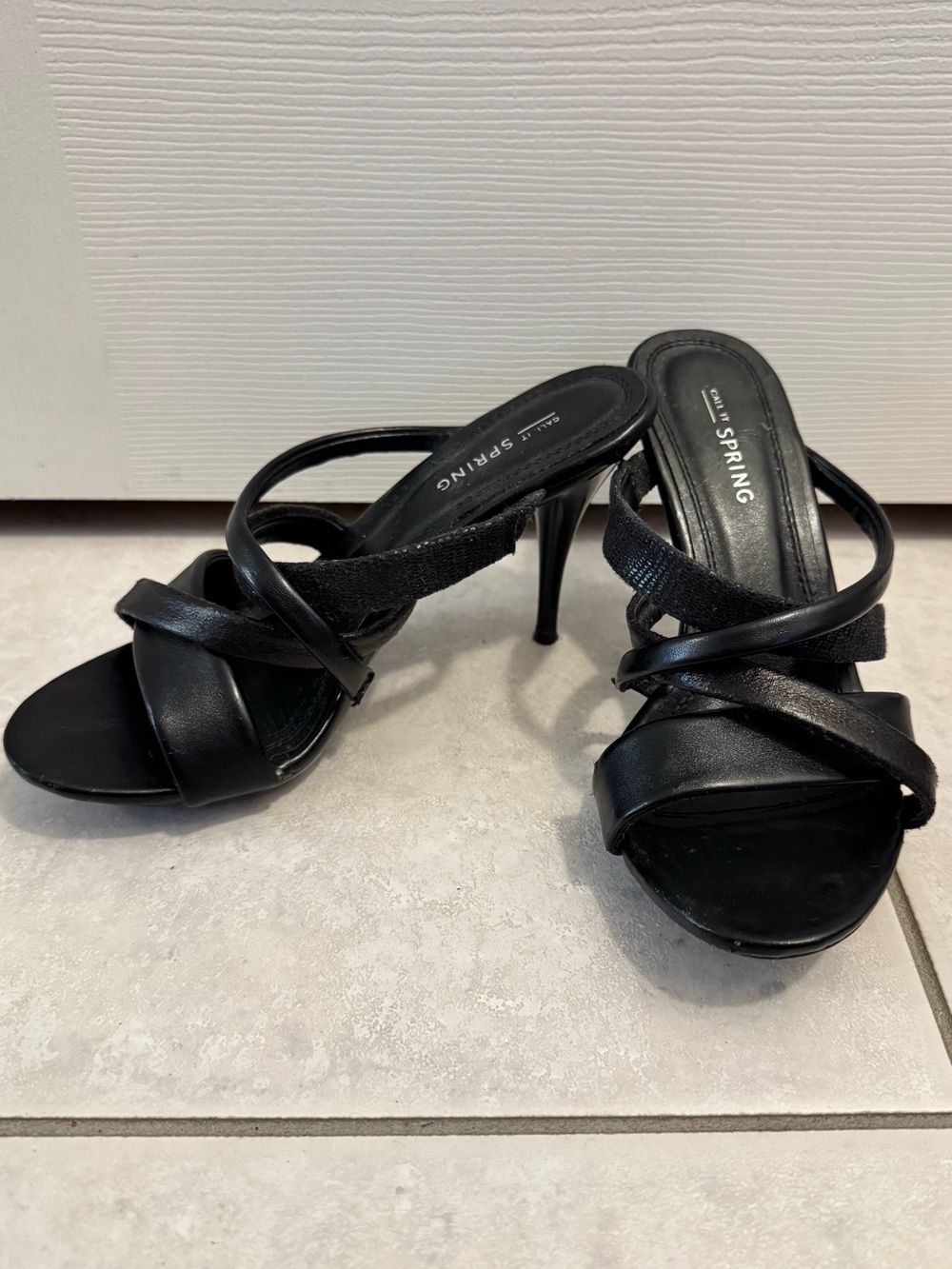 Call It Spring Black Crisscross Stiletto Heels